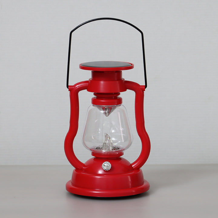 Antikk inspirert solenergi LED-lanterne med glasskuppel og metallhåndtak Skanto