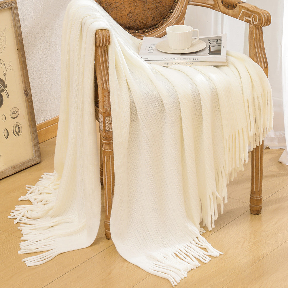 Damer cozy strikket teppe Skanto