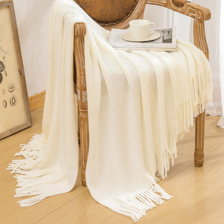 Damer cozy strikket teppe Skanto