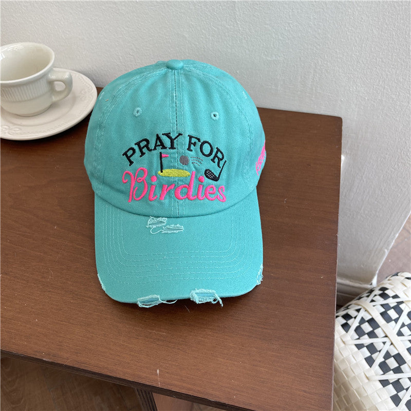 Kvinne Casual Slitt Brodert Baseball Caps Skanto