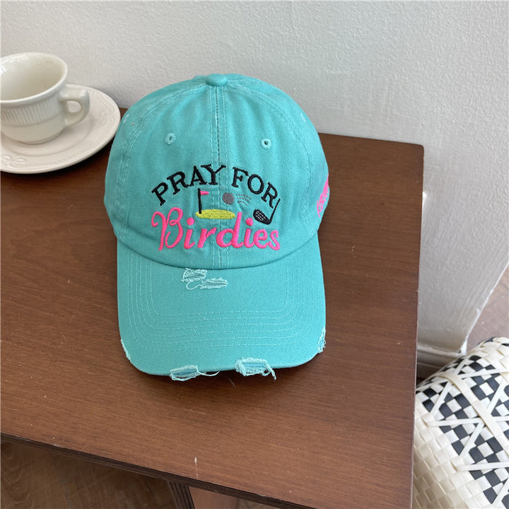Kvinne Casual Slitt Brodert Baseball Caps Skanto