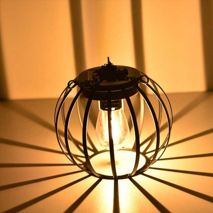 Vintage Hengende Metall Lykt Pendel Med Edison-Stil Pærebur Og Justerbar Kjede Skanto