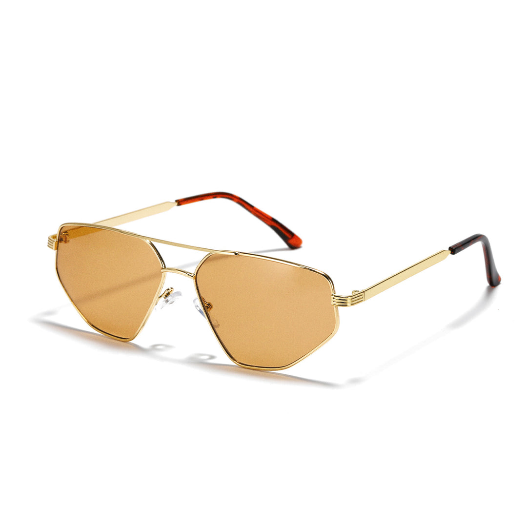 Dame geometrisk solbrille med elegant metallramme Skanto