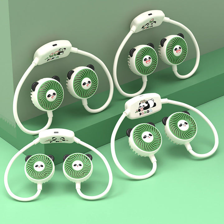Unisex Bærbar Dobbelte vifte i Panda-design Skanto