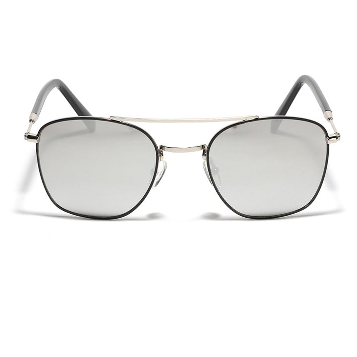 Dame modische kvadratisk solbrille med luksuriøs metallramme Skanto