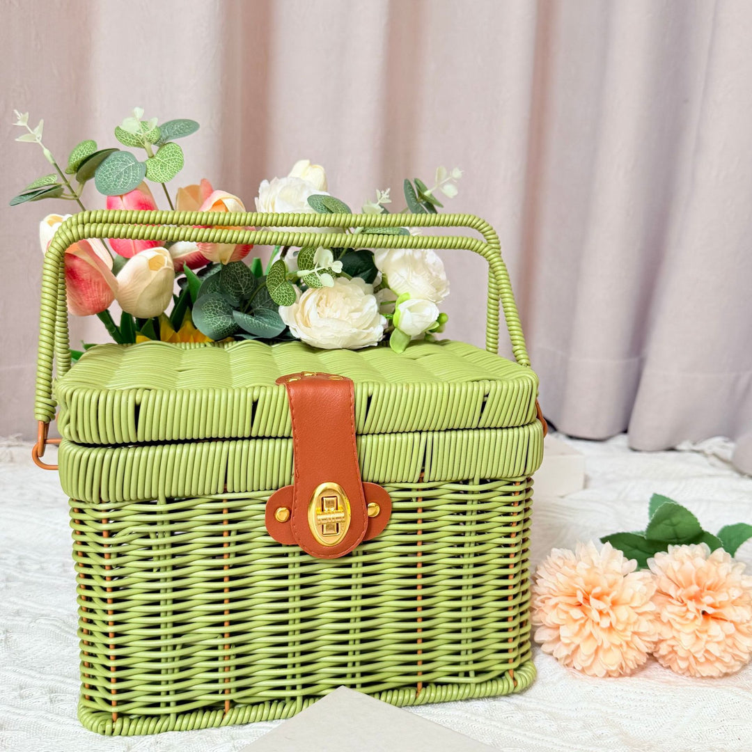 Dame Håndlaget Rattan Piknikkurv Skanto