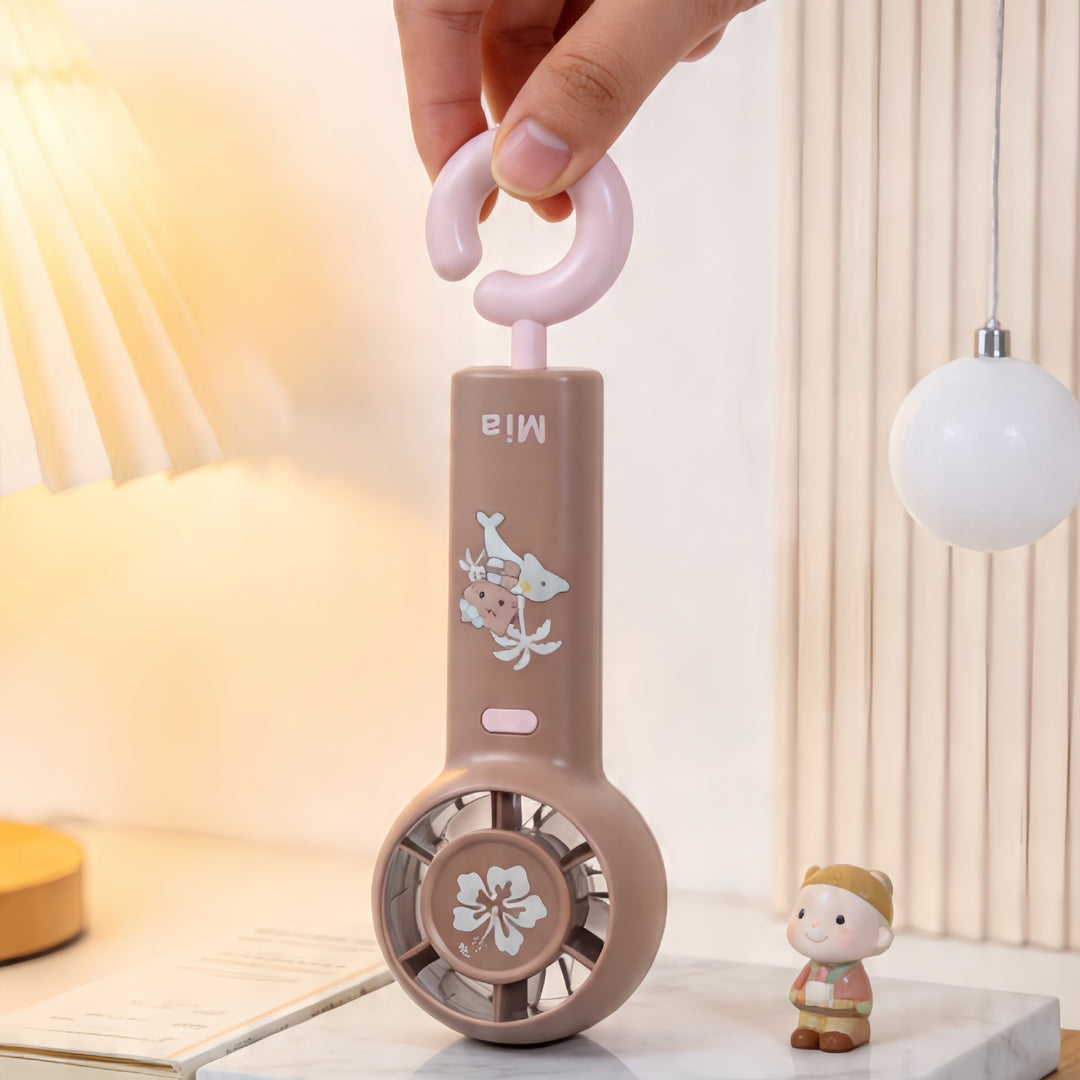 Damer Bærbar Håndvifte med ergonomisk design og søtt motiv Skanto