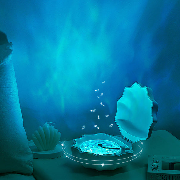 Skanto | Skallampe Bølger Retro Bluetooth Plater LED Nattlampe - Perfekt Gave til Barn og Jenter