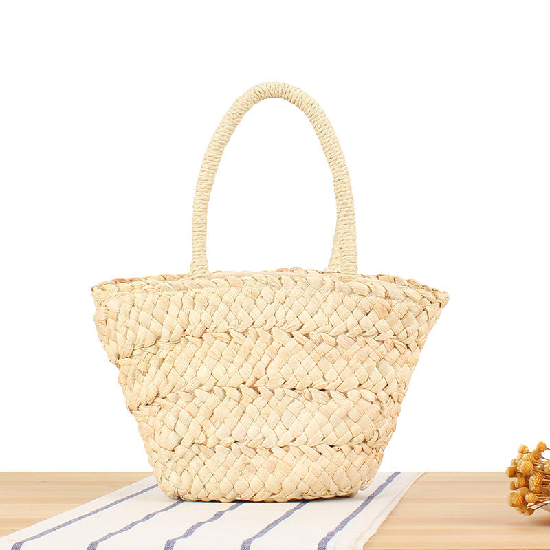 Flettet bast shoppingbag med unikt design Skanto