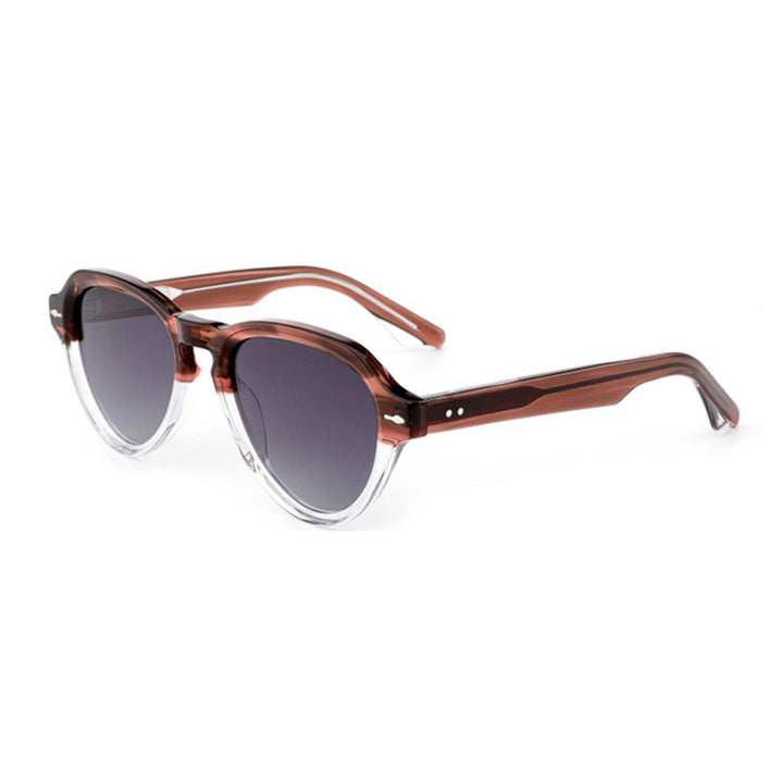 Damer moterik solbrille i elegant, rund design med polariserte linser Skanto