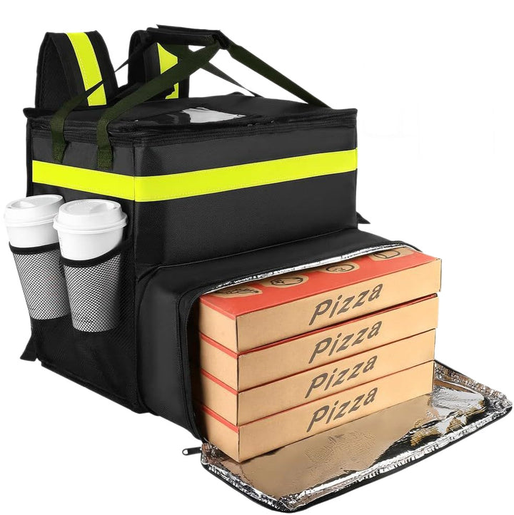 Dame Isolert Pizza-leveringstaske med drikkeholdere og reflekterende elementer Skanto