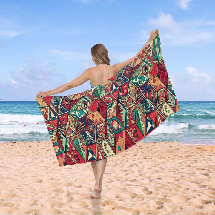 Strandpledd i eksklusiv mosaikkdesign Skanto
