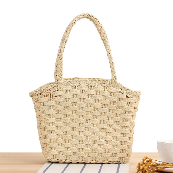 Robust basket bag with braided handles Skanto