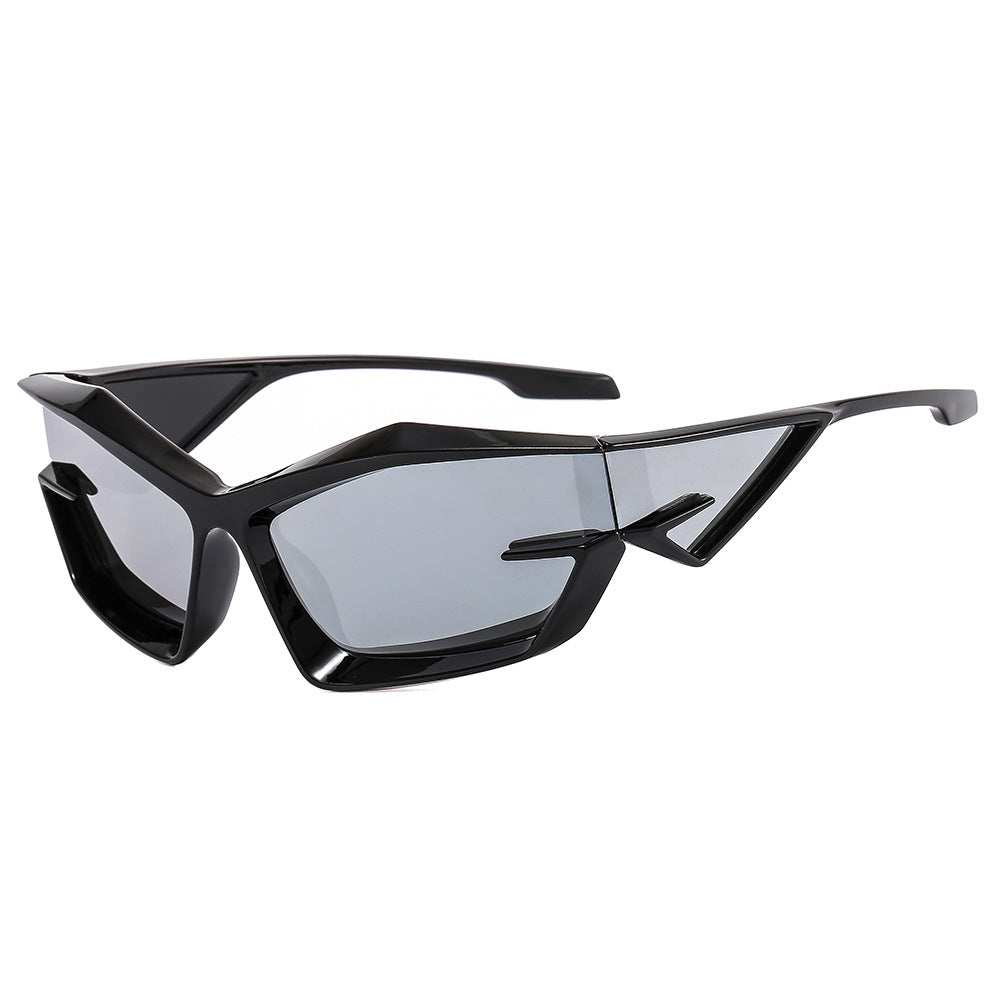 Damer futuristisk solbrille med unikt polygon-design Skanto