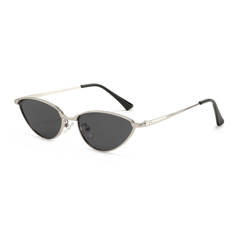 Dame Cat-Eye solbriller med rhinestones ramme og beskyttende linser Skanto