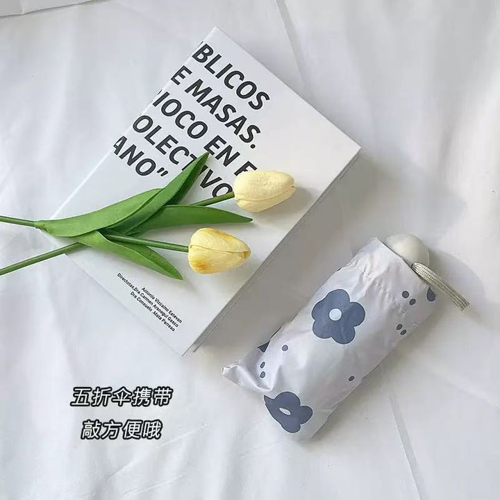 Damer Faltregn paraply med fantastisk blomstedesign Skanto