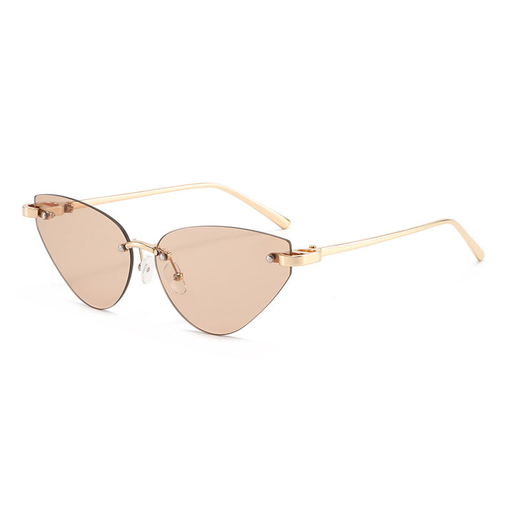 Dame elegante Cat-Eye solbriller med ultralett metallramme Skanto