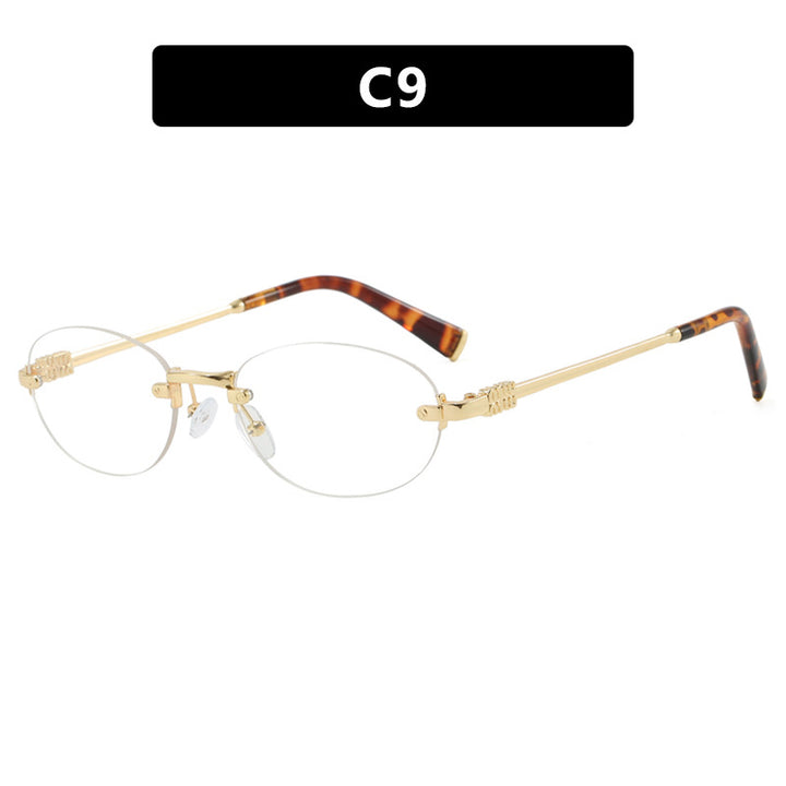 Dame moterimessig solbrille med oval ramme og elegante aksenter Skanto