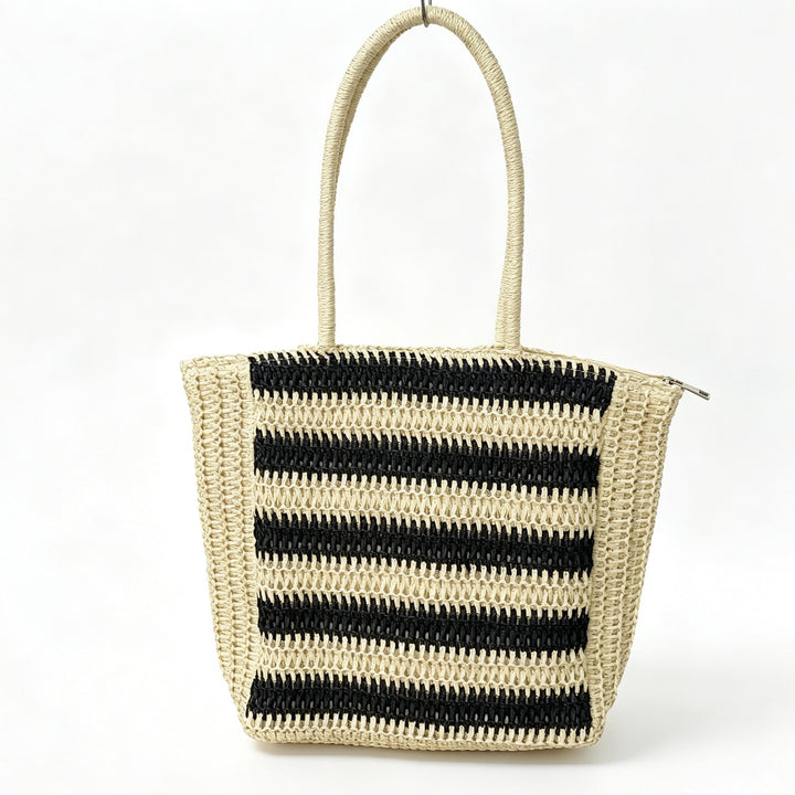 Designer Bastveske med grafisk stripe mønster Skanto