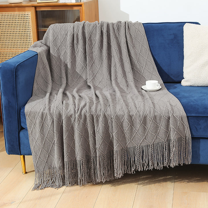 Damer cozy strikket teppe Skanto