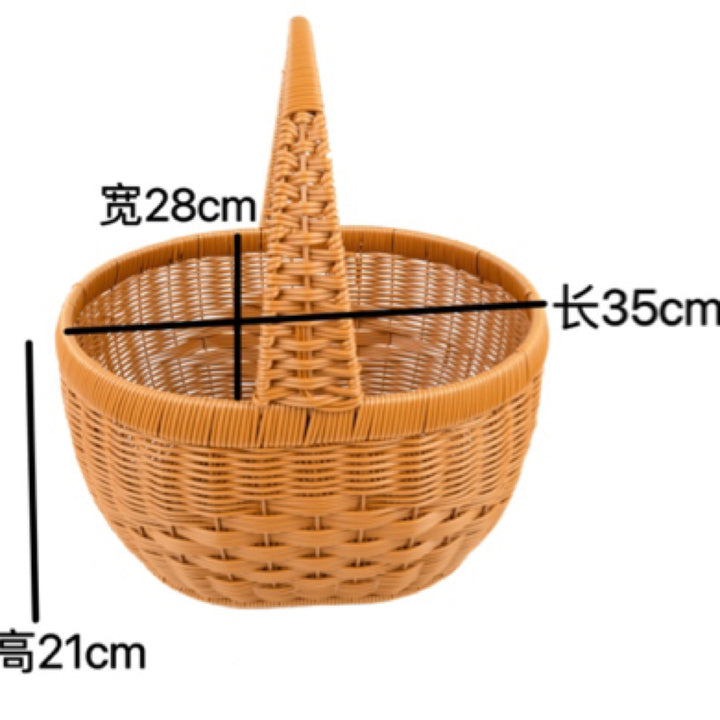 Dame Håndlaget Rattan Handlekurv Skanto