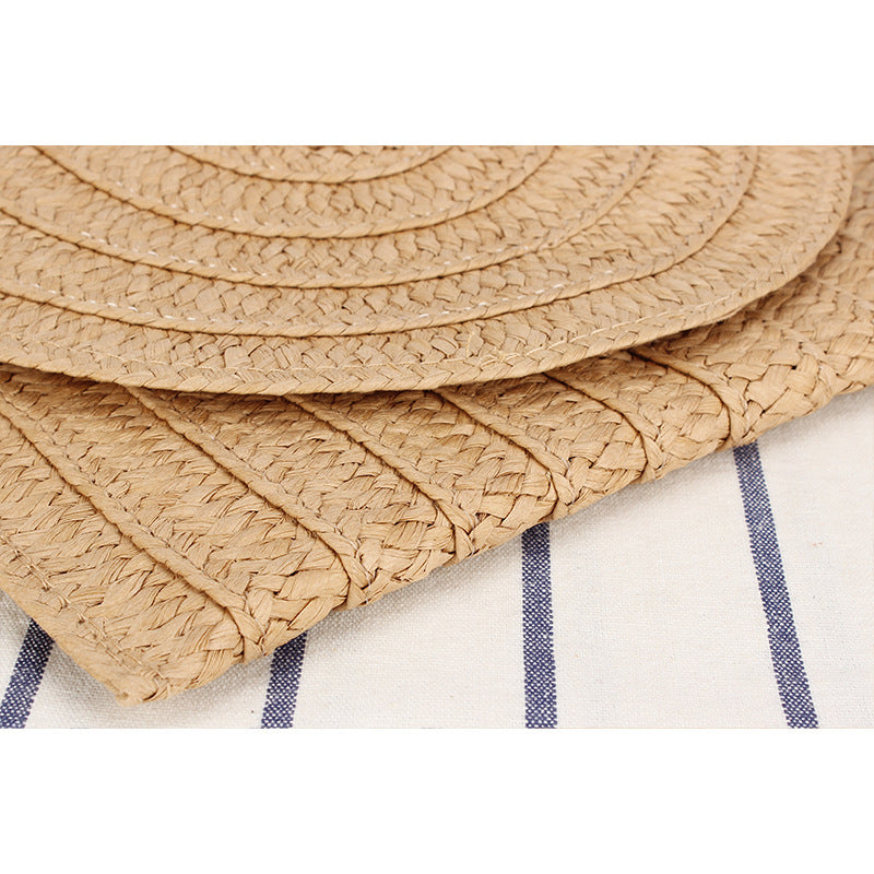 Woven natural material shoulder bag with original wave pattern Skanto