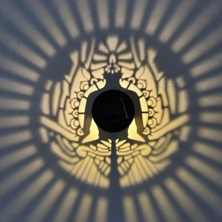 Dekorativ Solar RGB Mandala Projektering Vegg Og Stake Hage Lys Skanto