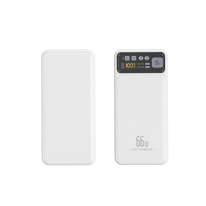 Powerbank med integrert kabelsystem og digital ladevisning Skanto