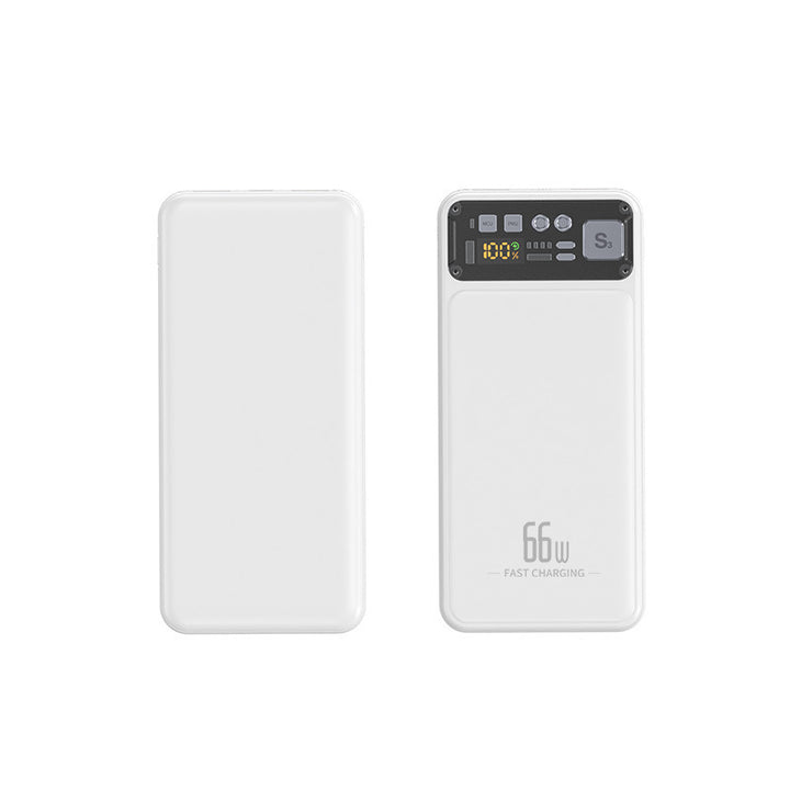 Powerbank med integrert kabelsystem og digital ladevisning Skanto