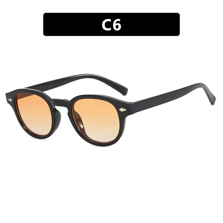 Dame rund solbrille med elegant design og UV-beskyttelse Skanto