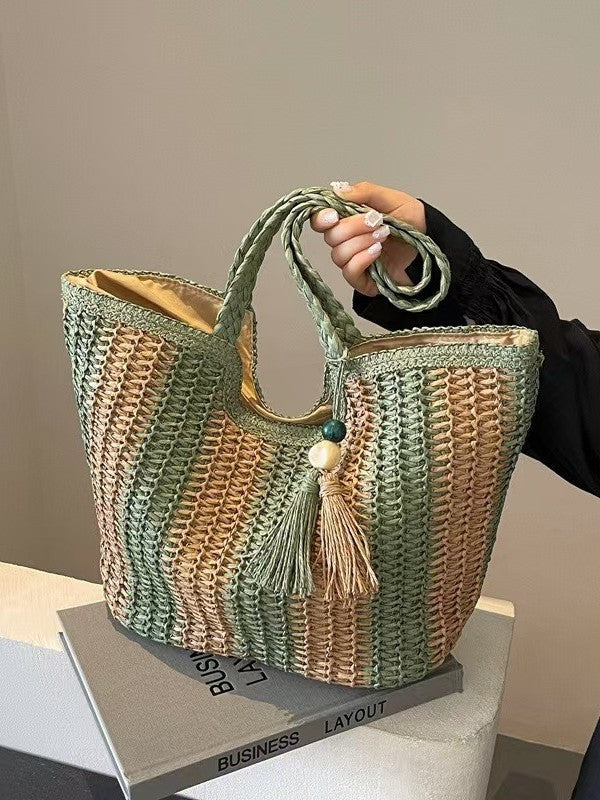 Designer Strandveske med Strukturert Veving Skanto