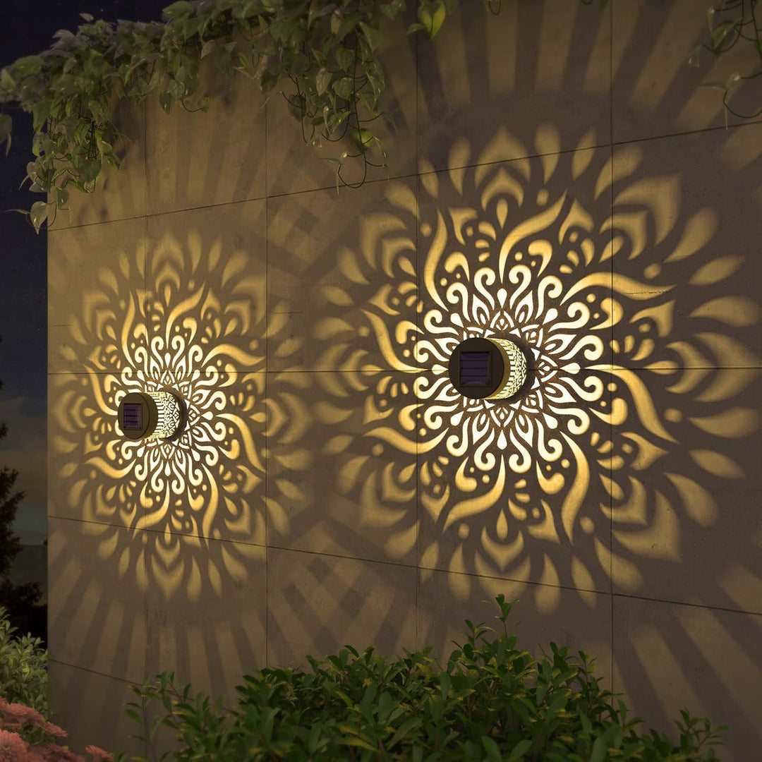 Dekorativ solvegglampe med mandala projeksjonsmønster Skanto