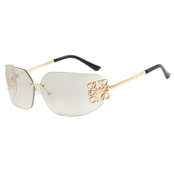 Damer ekstravagant utformet solbrille med elegante dekorasjoner Skanto