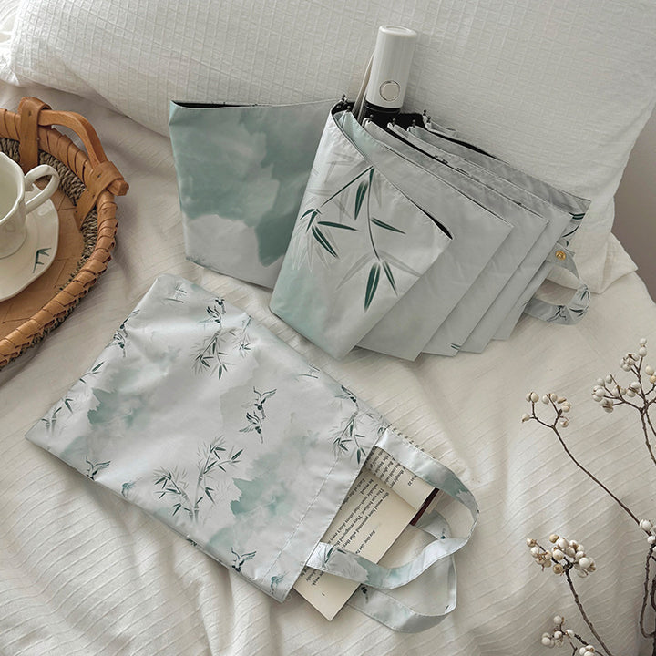 Dame shoppingbag med integrert sammenleggbart paraply Skanto