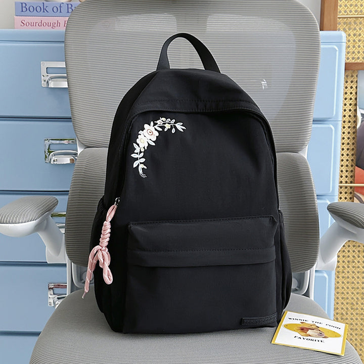 Blomsterbrodert Skole Ryggsekk