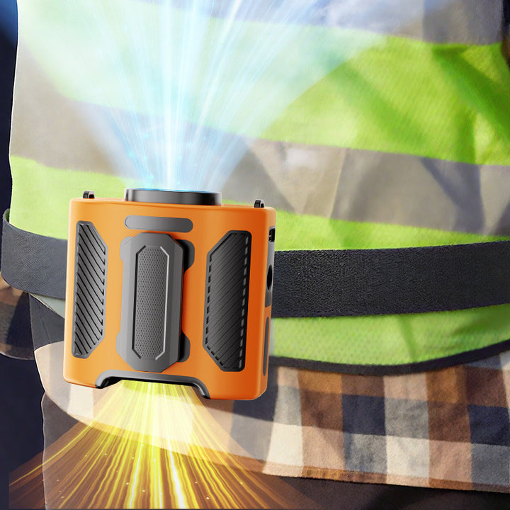 Kjøle bærbar dual-channel oppladbar klips-kjølevifte med nødt lys og USB-lading Skanto