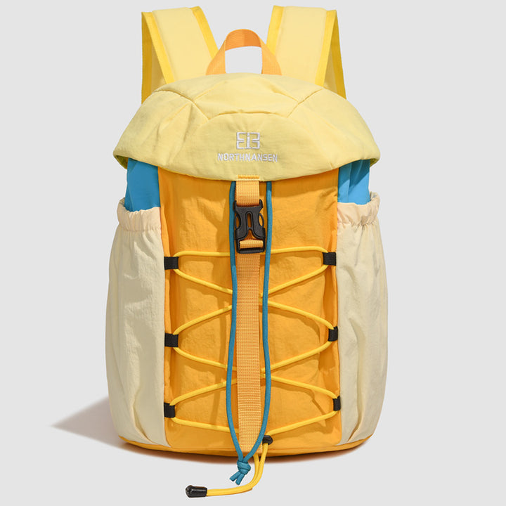 Unisex nan lettere urban utendørs ryggsekk med elastisk frontstrammesnor og side elastiske lommer Skanto