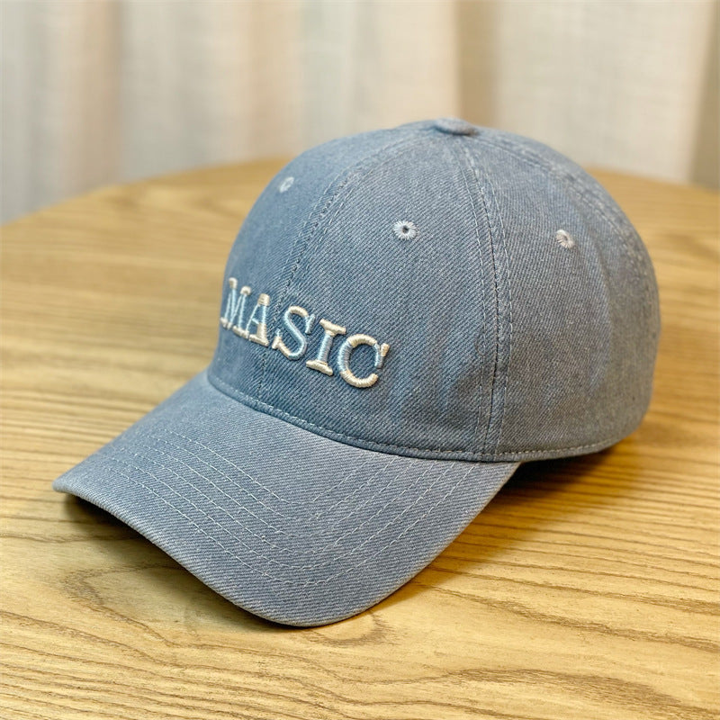 Kvinnebrodert denim baseball cap Skanto