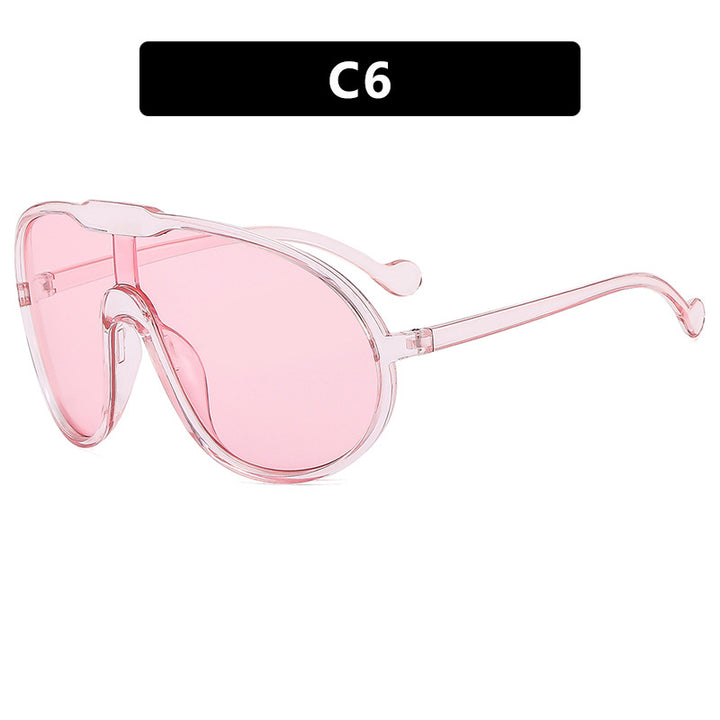 Dame futuristisk gjennomsiktig solbrille med elegant form Skanto
