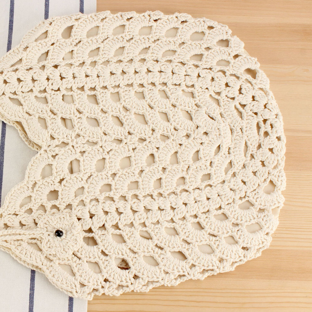 Hand-knotted tote bag with filigree pattern Skanto