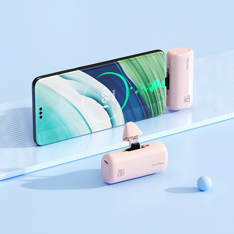 Ultra-kompakt powerbank med integrert ladekabel Skanto