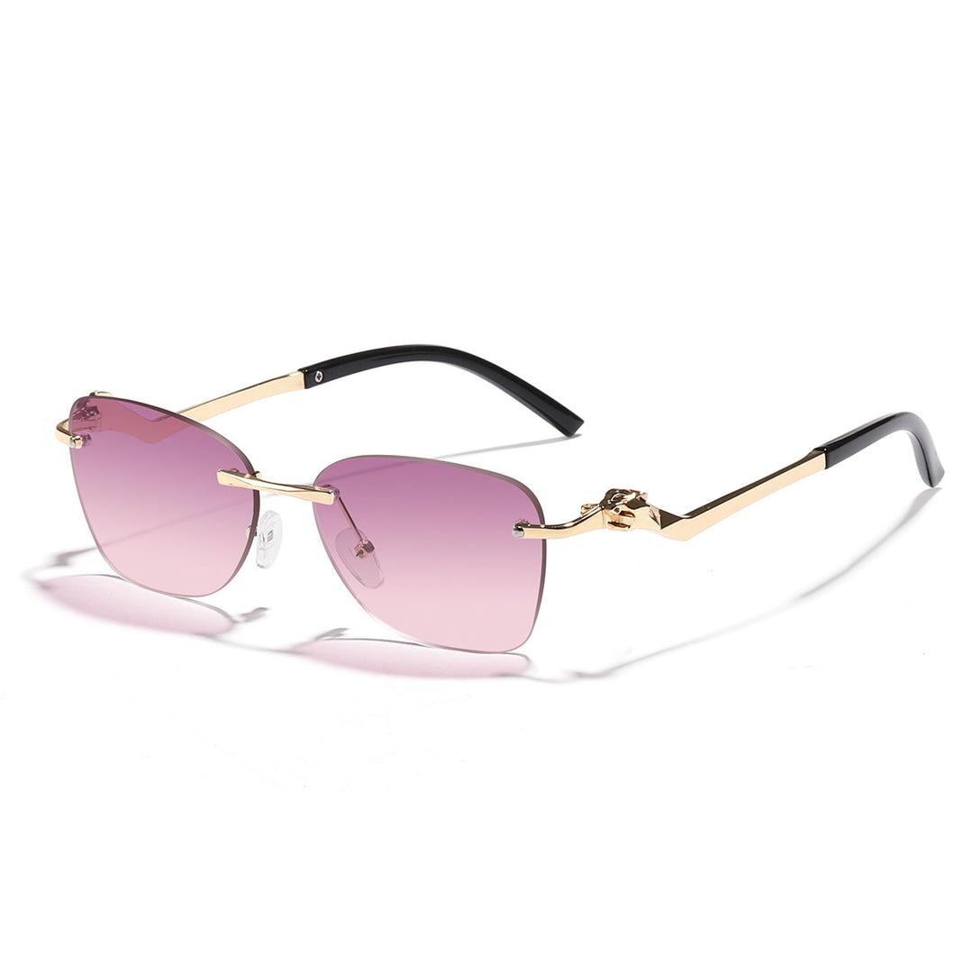 Dame moteriktig solbrille med stilige geometriske akenter Skanto