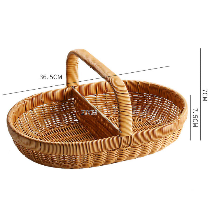 Vevd piknikkurv med skillevegg Skanto