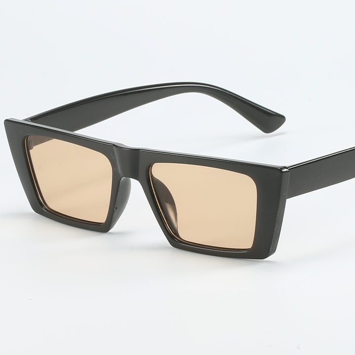 Dame geometrisk solbrille med trendy, firkantet ramme Skanto