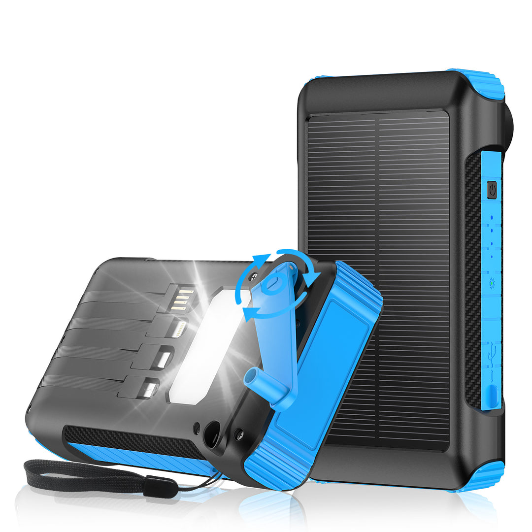 Robust Solar-Powerbank med LED-lys og kompass Skanto