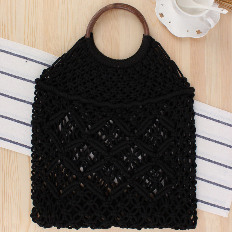 Makramee Tote bag with Double-layered Inner pocket Skanto