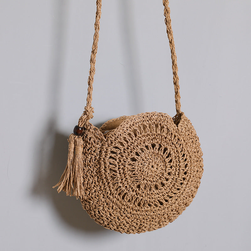 Rundveske laget av naturlig jute med trendy frynse-detalj Skanto