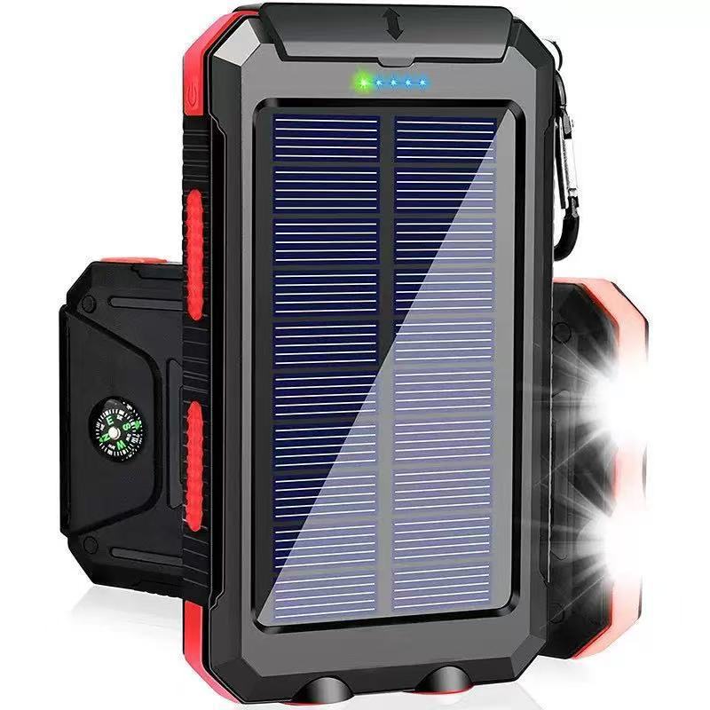 Solcelledrevet powerbank med støtsikkert design og integrert karabinkrok Skanto