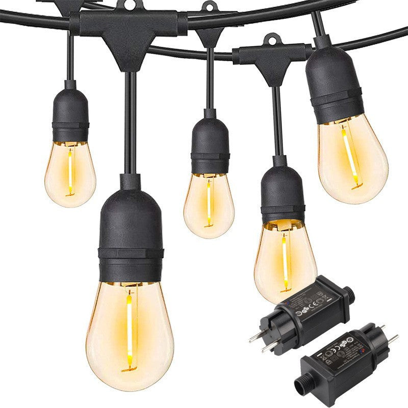 Vintage LED Filament Globe String Lights Utendørs Patio Lyspære Garland Skanto