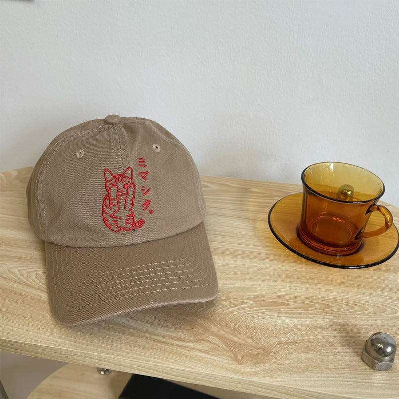 Menns brodert katt design baseball cap Skanto